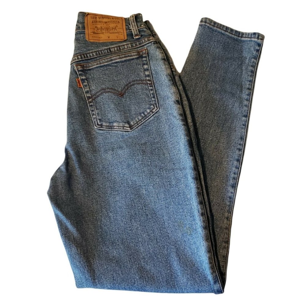 Levi's 912 Vintage Jeans Womens Juniors 9 26x30 Orange Tab Slim Fit Tapered Leg